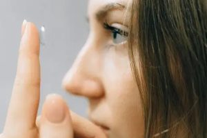 Girl wearing Contact lenses